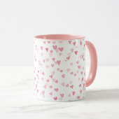 Coeurs rose Fleur Mug (Devant droit)