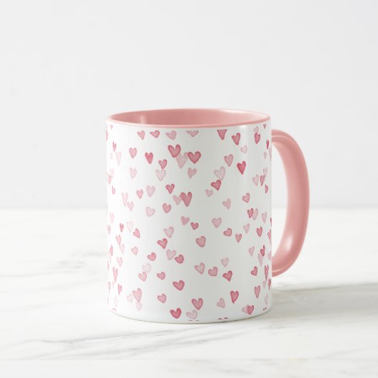 Coeurs rose Fleur Mug (Devant droit)