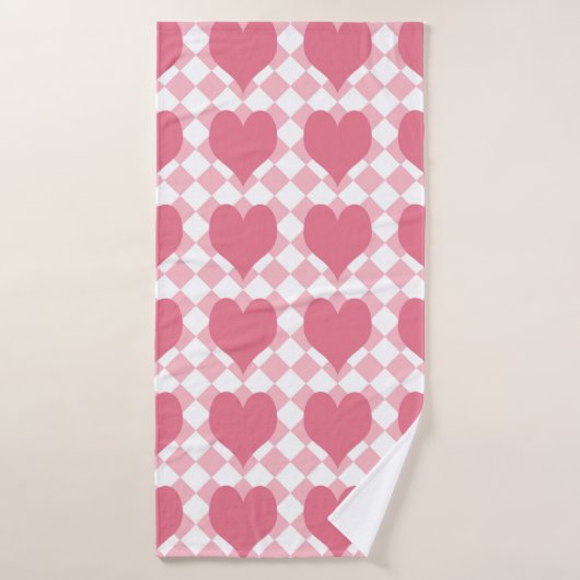 Coeurs roses (Serviette de bain)