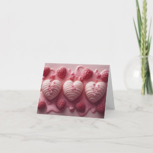 Cœurs roses avec carte de vœux de la Saint-Valenti