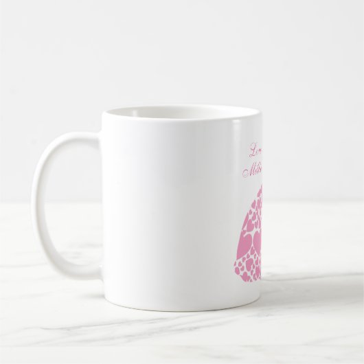 Coeurs roses Bunny Mug (Gauche)