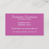 Coeurs roses cartes de visite personnalisés (Dos)