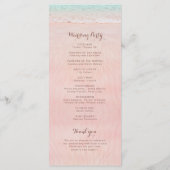 Coeurs roses dans le programme de mariage sur la p (Dos)