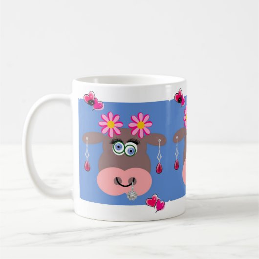 Coeurs roses de vache Bijoux Mug (Gauche)