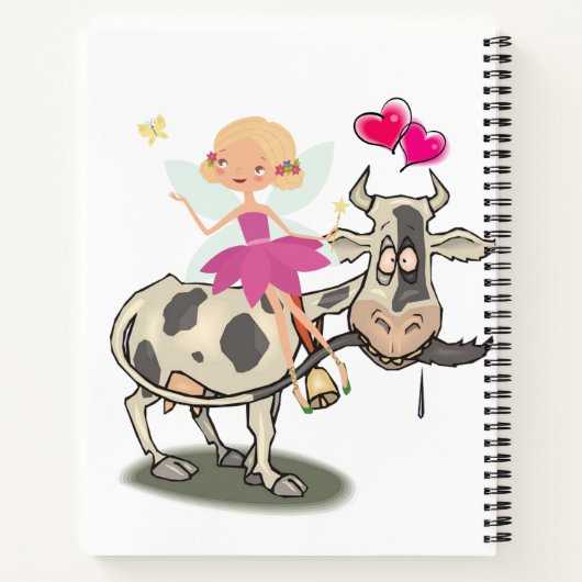 Coeurs roses de vache fée Carnet spirale (Dos)