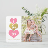 Coeurs roses doux | Carte photo de la Saint Valent (Debout devant)