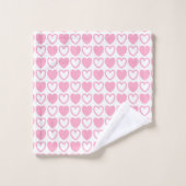 Coeurs roses et blancs (Gant de toilette)