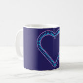Cœurs roses et magenta sur mug (Devant gauche)