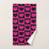 Cœurs roses et noirs (Serviette à main)