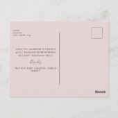 Coeurs roses et papillons Baby shower Invitation P (Dos)