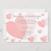 Coeurs roses faire-part de mariage (Dos)