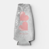 Coeurs roses Glacière de bouteille personnalisée (Devant)