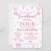 Coeurs roses Invitation d'anniversaire de la Saint (Devant)