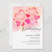 Coeurs roses Invitation de la Saint Valentin moder (Devant)