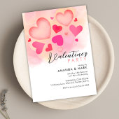 Coeurs roses Invitation de la Saint Valentin moder