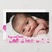 Coeurs roses mignons Cartes photos de la Saint-Val (Devant / Derrière)