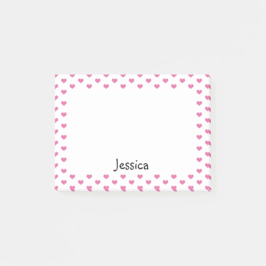 Coeurs roses mignons sur les notes de post-it (Devant)