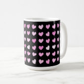 Coeurs roses Motif de café Mug (Devant droit)