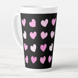 Coeurs roses Motif Latte Mug