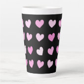 Coeurs roses Motif Latte Mug (Devant)