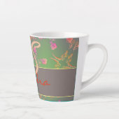 Coeurs roses Mousse pourpre Moss Latte Mug (Droite)
