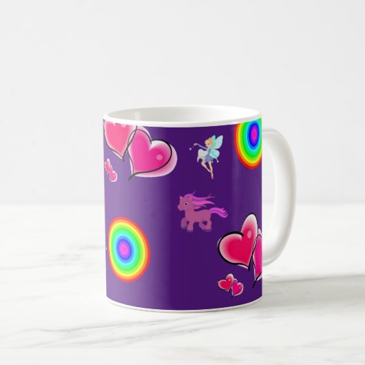 Coeurs roses Mug (Devant droit)