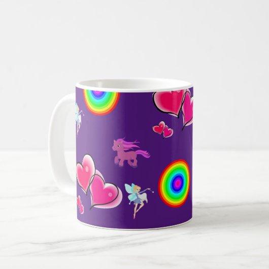 Coeurs roses Mug (Devant gauche)