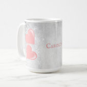 Coeurs roses Mug de café personnalisé (Devant gauche)