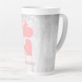 Coeurs roses - Mug Latte personnalisée (Angle droit)