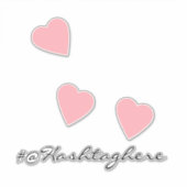 Coeurs roses Nom flottant Script autocollant (Devant)