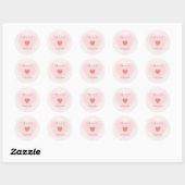 Coeurs roses Paix et amour toujours Sticker (Feuille)