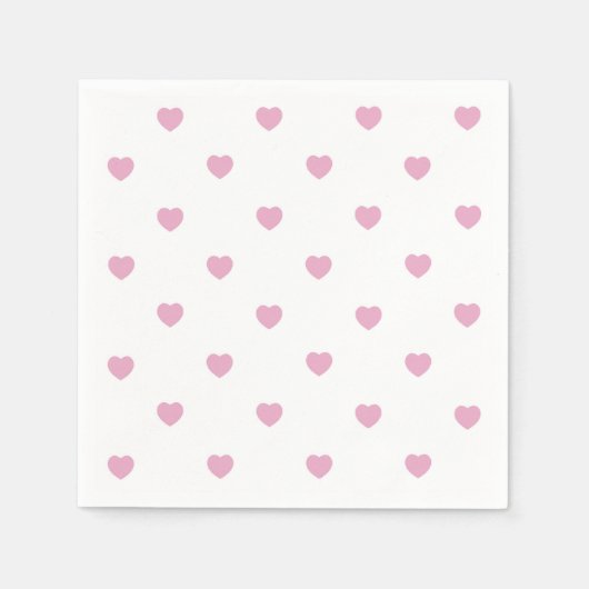 Cœurs roses pastel, serviettes en papier pour la S (Devant)