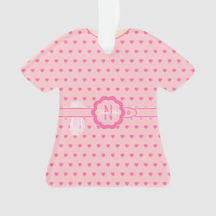 Coeurs roses Pêcher et Robe rose Figurine TShirt