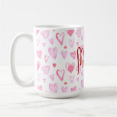 Coeurs roses personnalisés Mug en céramique (Gauche)