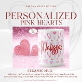 Coeurs roses personnalisés Mug en céramique