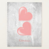 Coeurs roses Planificateur personnalisé (Devant)