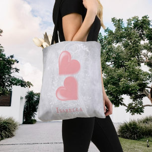 Coeurs roses Sac fourre-tout personnalisé