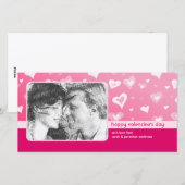 Coeurs roses Saint Valentin carte photo (Devant / Derrière)
