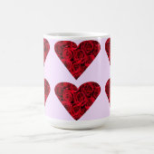 Coeurs roses sur la Mug de Coupe Rose (Centre)
