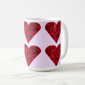 Coeurs roses sur la Mug de Coupe Rose (Devant droit)