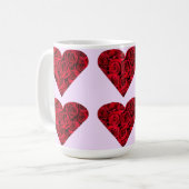 Coeurs roses sur la Mug de Coupe Rose (Devant gauche)