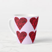 Coeurs roses sur Mug en latte rose (Angle gauche)