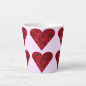 Coeurs roses sur Mug en latte rose (Devant)