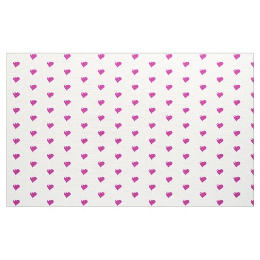 Coeurs roses Tissu de polyester sur mesure (Yard)