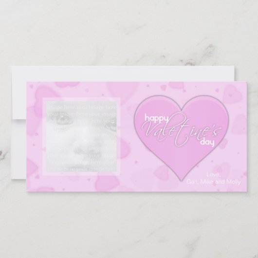 Coeurs roses Valentine Cartes photos (Devant)