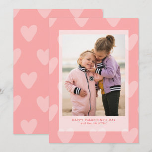 Coeurs roses Valentines Carte photo de la journée