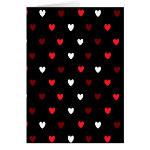 Coeurs rouge et blanc sur noir