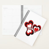 Coeurs, rouge, noir, blanc, Saint Valentin. (Devant avec enveloppe)