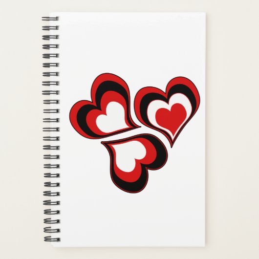 Coeurs, rouge, noir, blanc, Saint Valentin. (Devant)