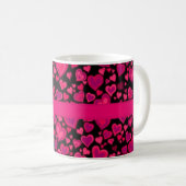 Coeurs rouge rose noir mug (Devant droit)